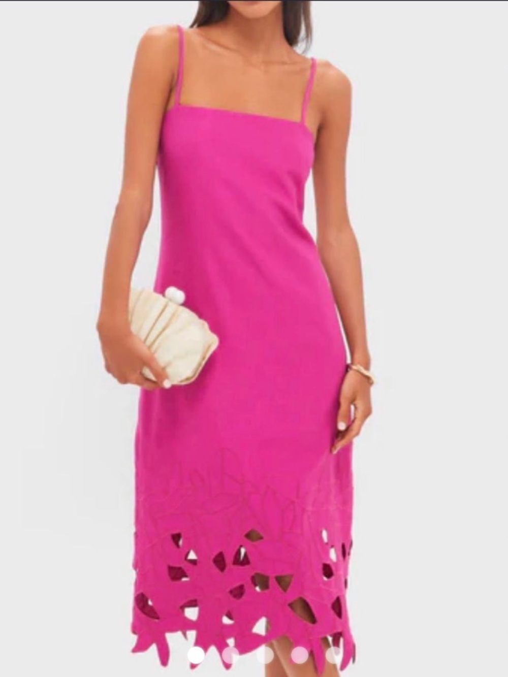 Tuckernuck magenta embroidered midi dress